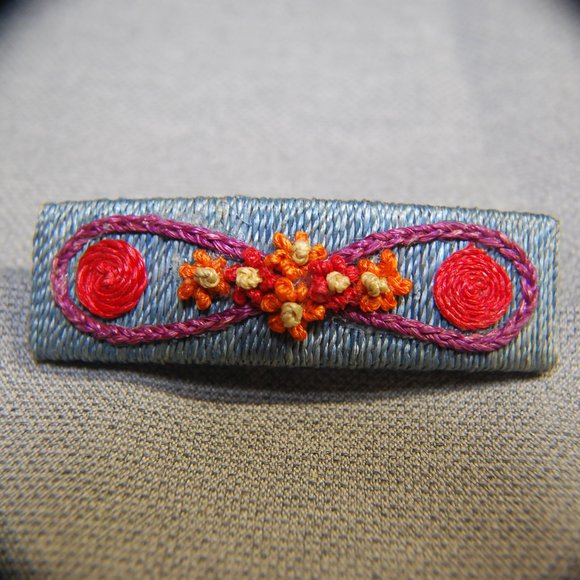 Retro 1960's Bohemian Style Decorative Hair Barrette - Picture 1 of 3